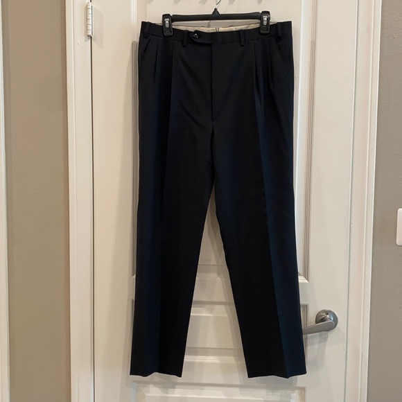 BRIONI MENS 100% WOOL BLACK PANTS SIZE 34🖤